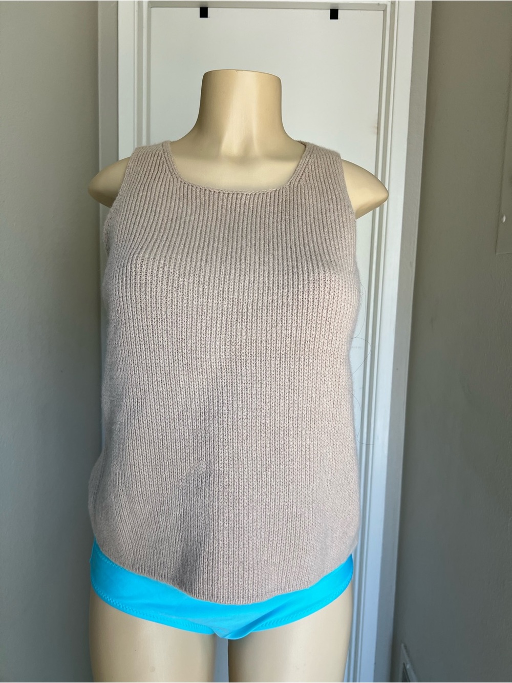 MaxMara Camel Ribbed Knit Tank Top - Picture 1 of 8